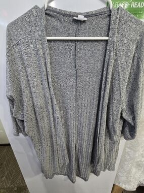 LuLaRoe Gray Ribbed Open-Front Cardigan